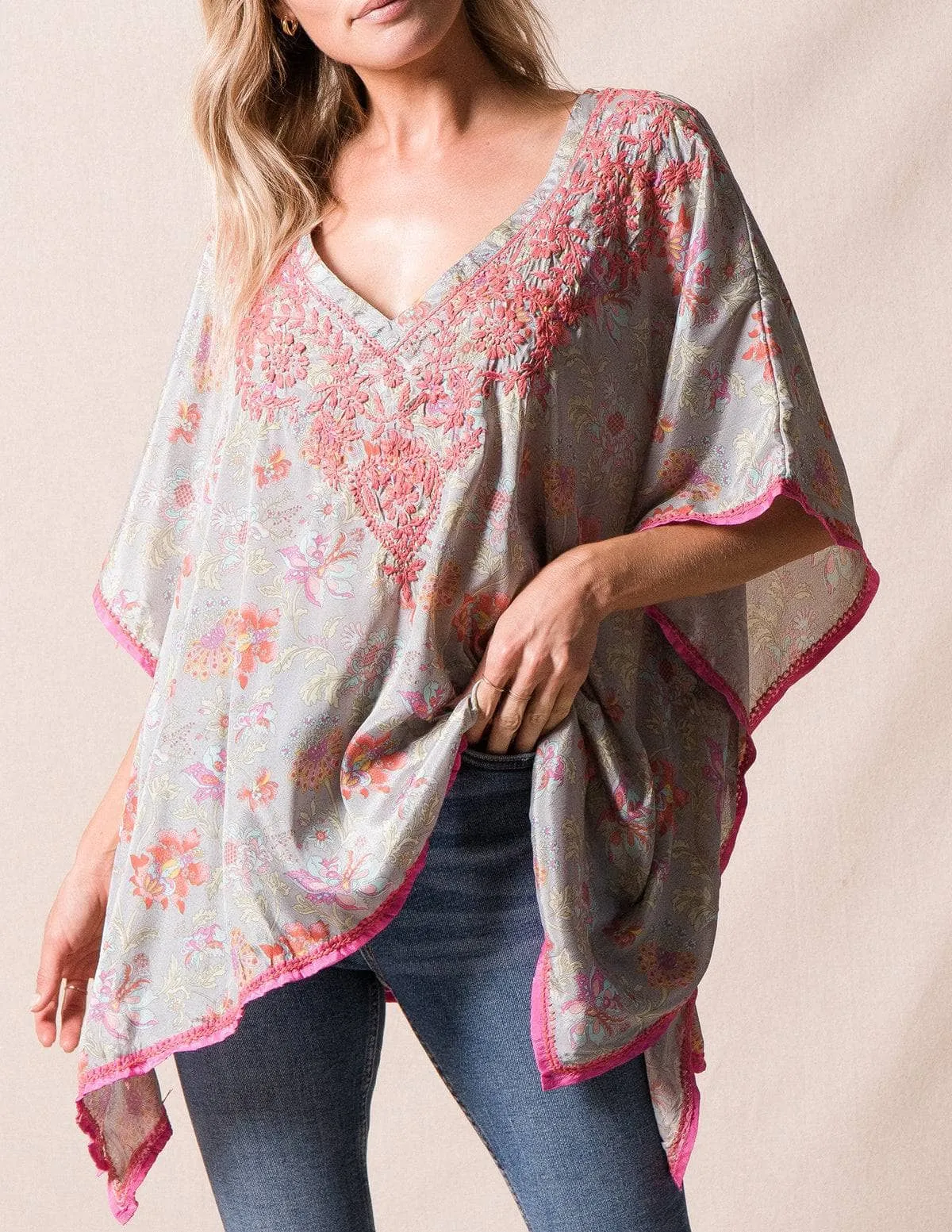 Fair Trade Flowy Tunic - Morning Mist